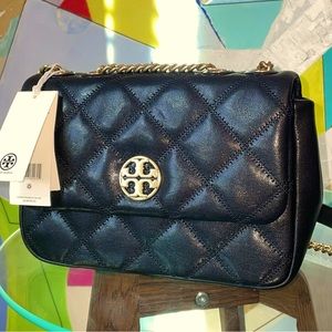NWT Tory Burch Willa Small Shoulder Bag (Black)